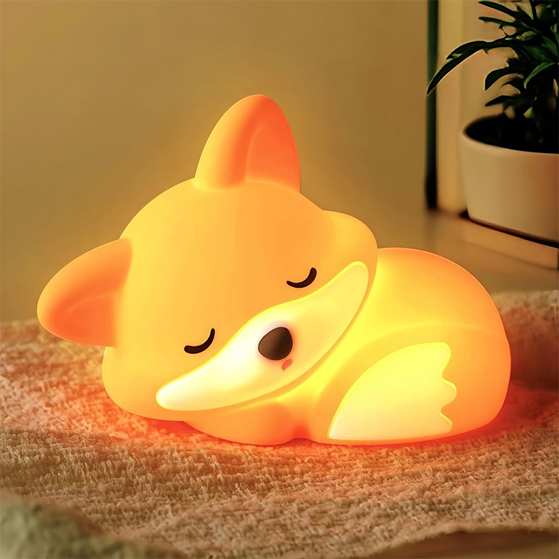 Baby Nursery Table Lamp - Милый ночник в виде лисы, силиконовая