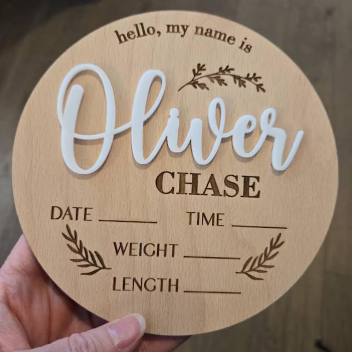 Baby Nursery Name Sign - 1 шт. Деревянная табличка с именем