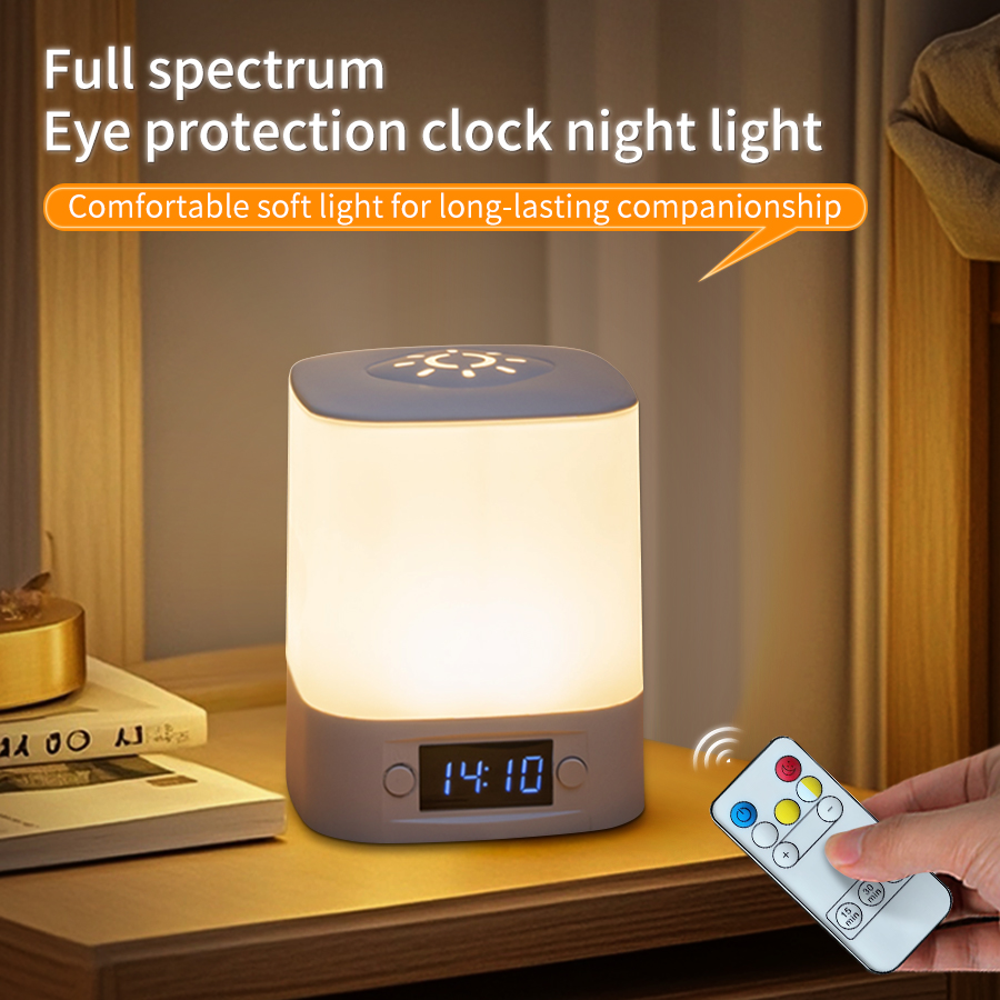 Baby Nursery Table Lamp - Портативный светодиодный ночник с часами, дисплеем