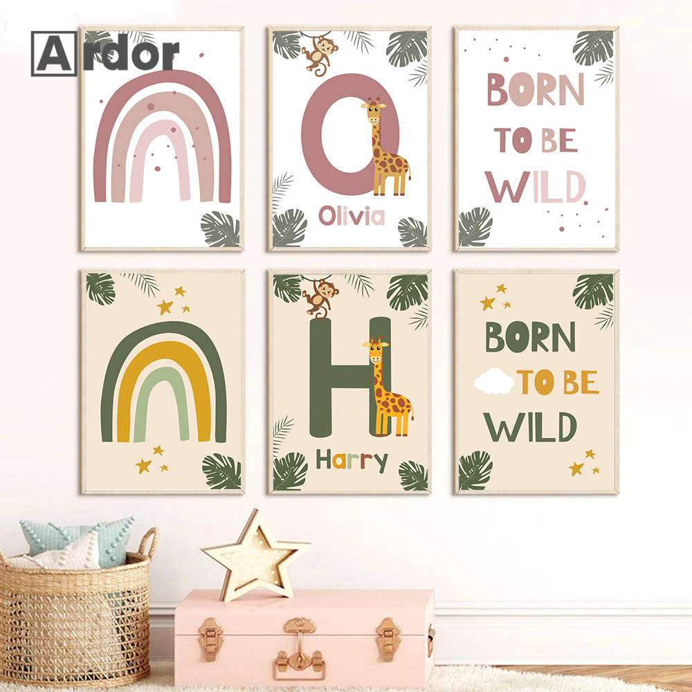 Baby Nursery Jungle - Плакаты с животными в скандинавском стиле,
