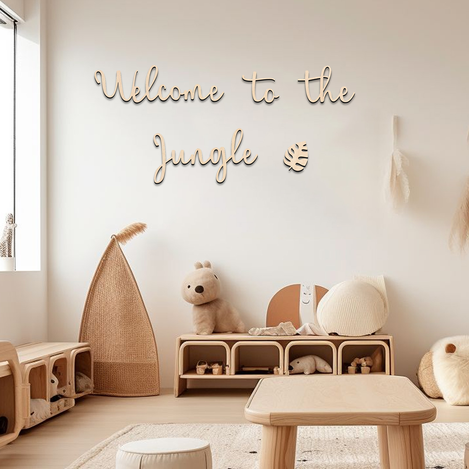 Baby Nursery Jungle - Добро пожаловать в джунгли Деревянная вывеска