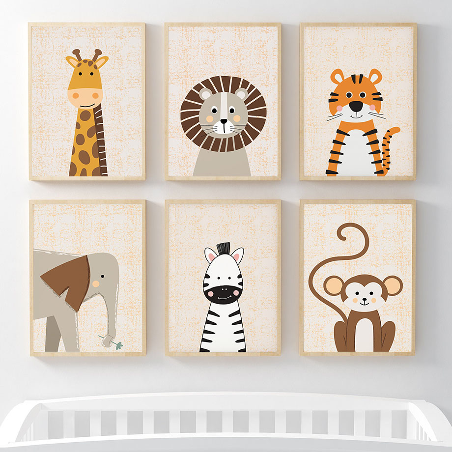 Baby Nursery Jungle - Картины на холсте с изображением льва,