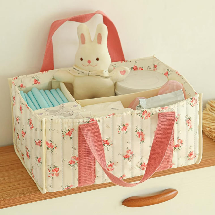 Baby Nursery Essentials - Органайзер для подгузников с цветочным принтом,