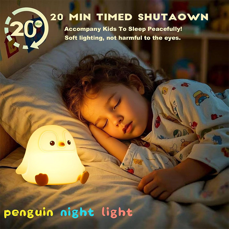 Милый ночник-пингвин из силико – обзор и цена Baby Nursery Table Lamp