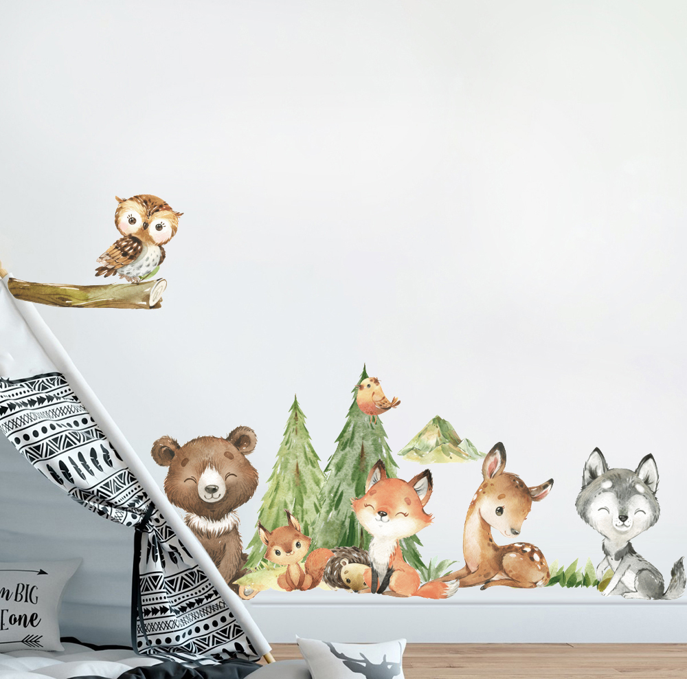 Мультяшная акварель, лес, живо – обзор и цена Baby Nursery Design