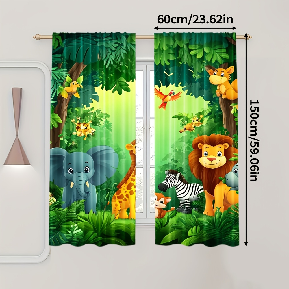 2 шт. Детские шторы с мультяшн – обзор и цена Baby Nursery Jungle