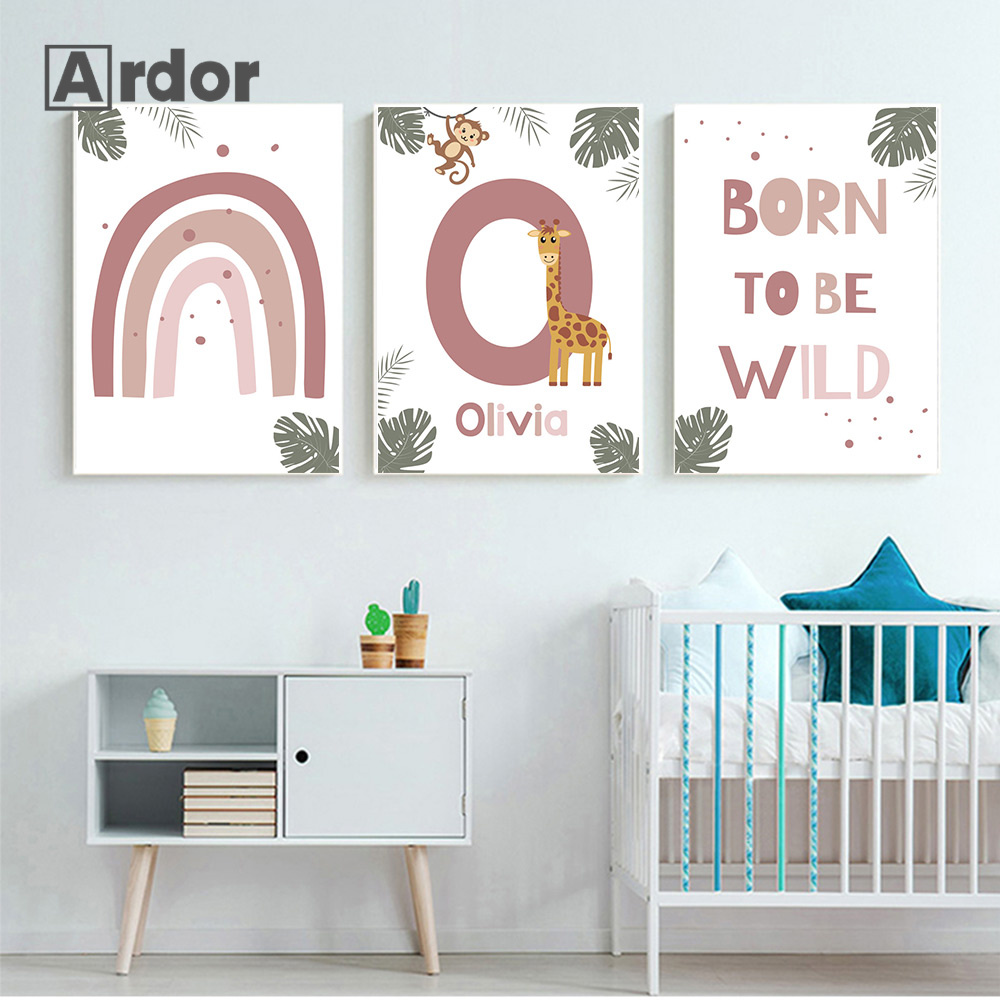 Плакаты с животными в скандина – обзор и цена Baby Nursery Jungle